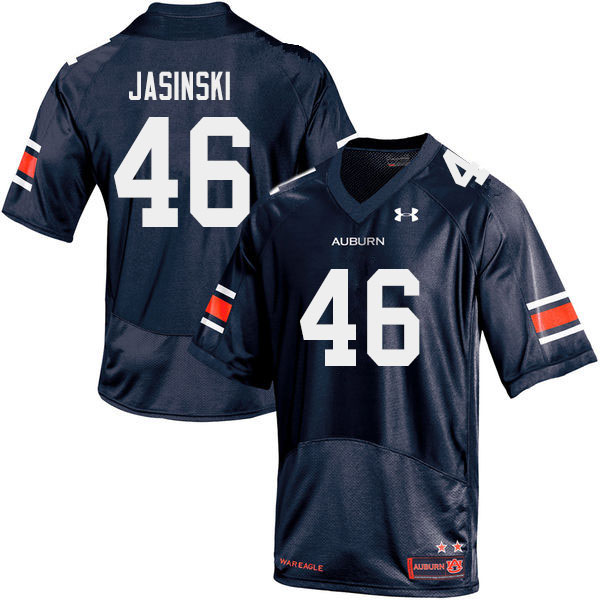 Auburn Tigers Men's Jacob Jasinski #46 Navy Under Armour Stitched College 2019 NCAA Authentic Football Jersey DCE6274WH